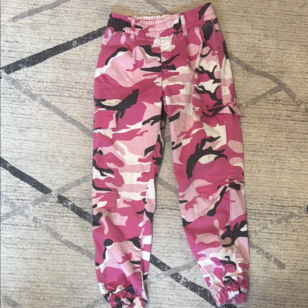 Pink Camouflage Kids/Teens Cargo Pants